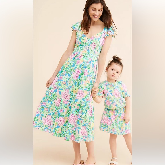 Lilly Pulitzer Dresses & Skirts - Lilly Pulitzer bayleigh flutter sleeve dress in grove garden